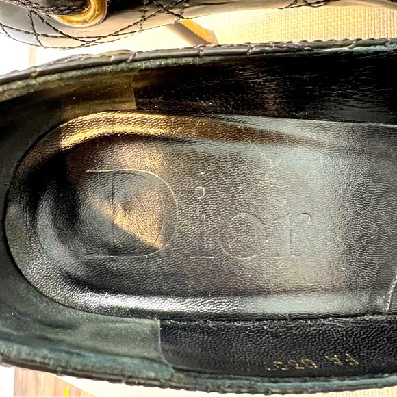 Christian DIOR Vintage Cannage High Heel Black Patent Leather Peep Toe Pumps 8.5 - Picture 9 of 17
